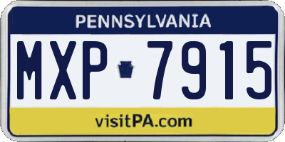 PA license plate MXP7915