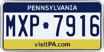 PA license plate MXP7916