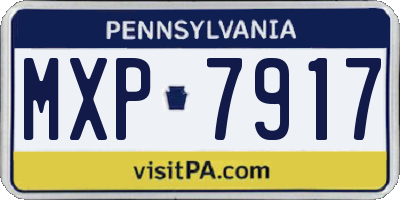 PA license plate MXP7917