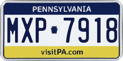 PA license plate MXP7918