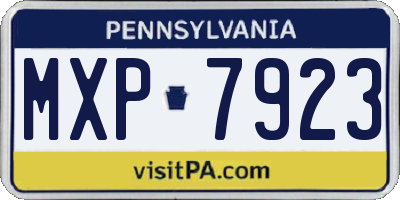 PA license plate MXP7923