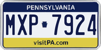 PA license plate MXP7924