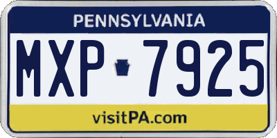 PA license plate MXP7925