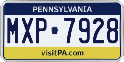 PA license plate MXP7928