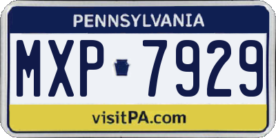 PA license plate MXP7929