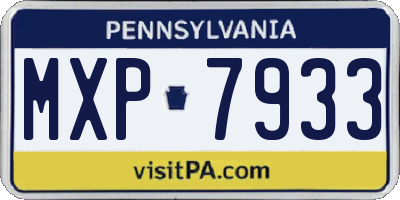 PA license plate MXP7933