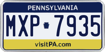PA license plate MXP7935