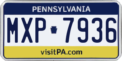 PA license plate MXP7936