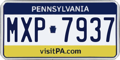 PA license plate MXP7937