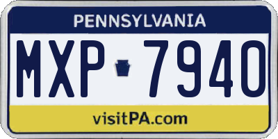 PA license plate MXP7940
