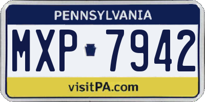 PA license plate MXP7942