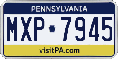 PA license plate MXP7945