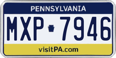 PA license plate MXP7946