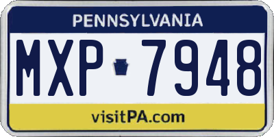 PA license plate MXP7948
