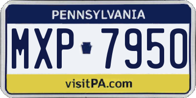 PA license plate MXP7950