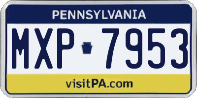 PA license plate MXP7953