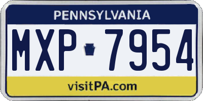 PA license plate MXP7954