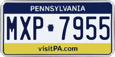 PA license plate MXP7955