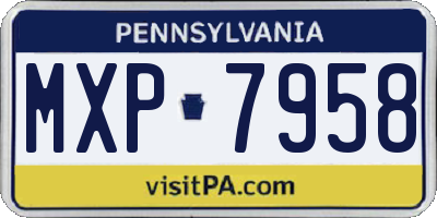 PA license plate MXP7958