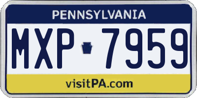 PA license plate MXP7959
