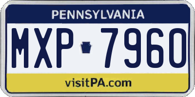 PA license plate MXP7960
