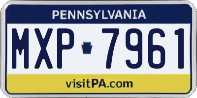 PA license plate MXP7961