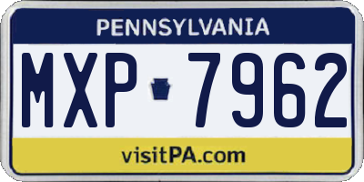 PA license plate MXP7962
