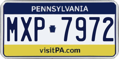 PA license plate MXP7972
