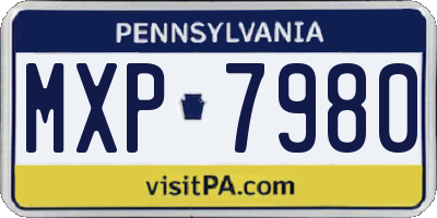 PA license plate MXP7980