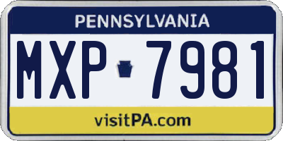 PA license plate MXP7981