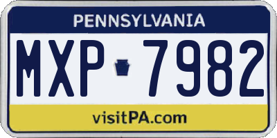 PA license plate MXP7982