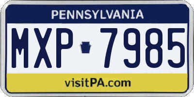PA license plate MXP7985