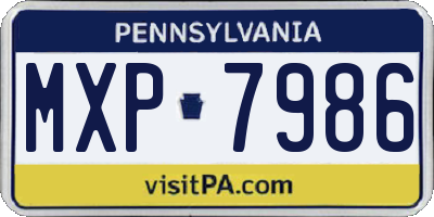 PA license plate MXP7986
