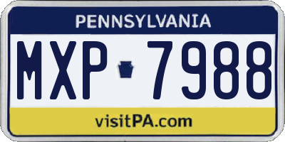 PA license plate MXP7988