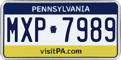 PA license plate MXP7989