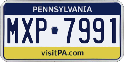 PA license plate MXP7991