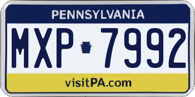 PA license plate MXP7992