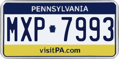 PA license plate MXP7993