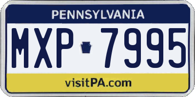 PA license plate MXP7995