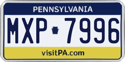 PA license plate MXP7996
