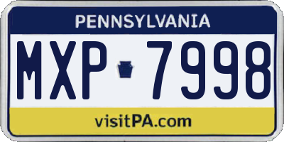 PA license plate MXP7998