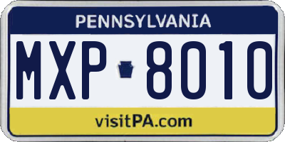 PA license plate MXP8010