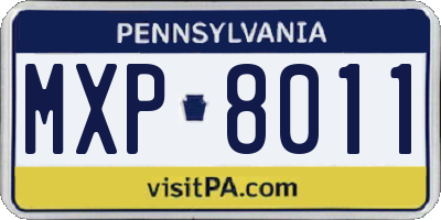 PA license plate MXP8011