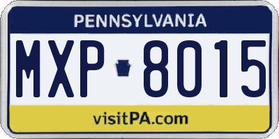 PA license plate MXP8015