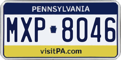 PA license plate MXP8046