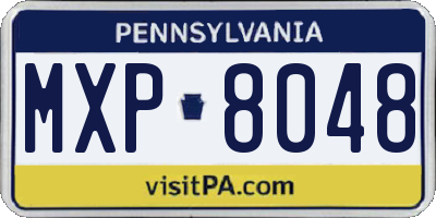PA license plate MXP8048