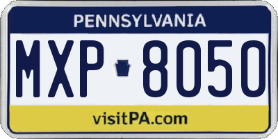 PA license plate MXP8050