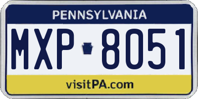 PA license plate MXP8051