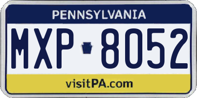 PA license plate MXP8052