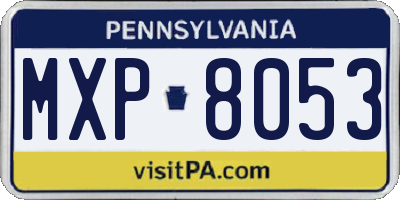 PA license plate MXP8053
